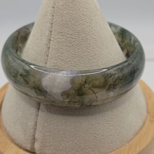 58mm Moss Agate hard bangle bracelet